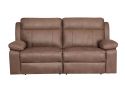 Manual Recliner Lounge Set in Brown Fabric (Armchair + 2 Seater + 3 Seater) - Glenora
